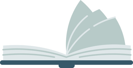 Hand drawn opened book icon. Vector illustration