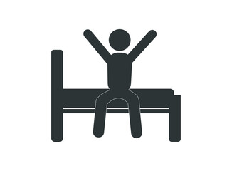 Monochromatic waking up icon. 