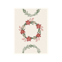 Christmas Card with Wreaths. Vector.