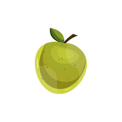 yellow apple isolated on white background .fruit vector illustration