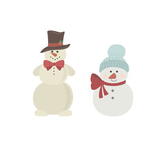 Set of Snowmans with Hats.