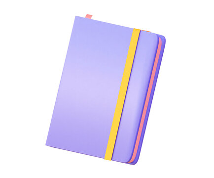 3d purple closed book.  Icon or Symbol in Isolated white background. Book and literature publishers. 3d rendering