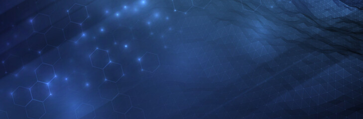 Futuristic Hexagon background. Blue Hexagonal pattern. Modern vector illustration