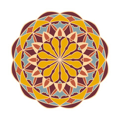 Abstract mandala pattern, vector illustration. Bright ornament. Graphic design element.