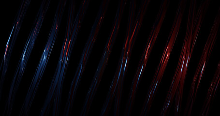 Render with thick outstretched lines in red and blue background