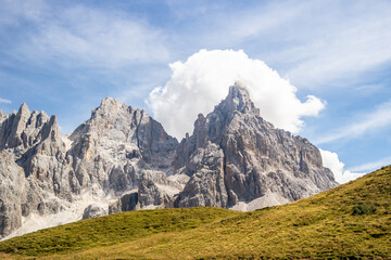 Mountain panorama in San Martino di Castrozza, Trentino Alto Adige, Italy