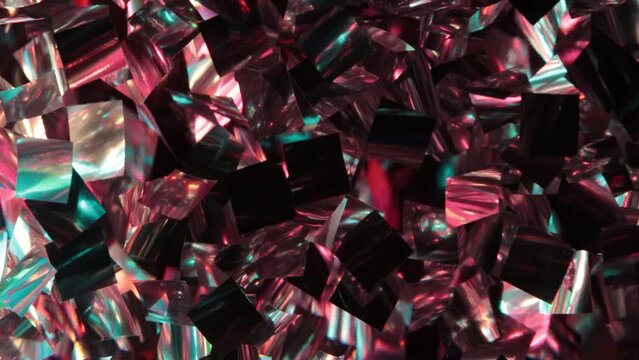 Fond paillettes multicolores qui flottent - fond noir - 4k