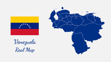 Venezuela real map vector
