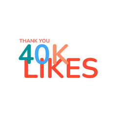 ILLUSTRATION THANK YOU 40K LIKES BANNER CELEBRATION. ICON TEMPLATE DESIGN VECTOR GOOD FOR SOCIAL MEDIA, CARD , POSTER