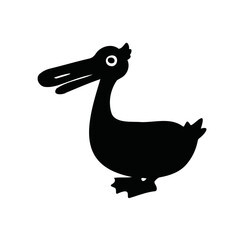 silhouette animal cartoon duck goose vector illustration