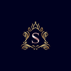 Vintage Monogram Alphabet S Letter