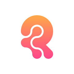 Letter R technology modern logo design