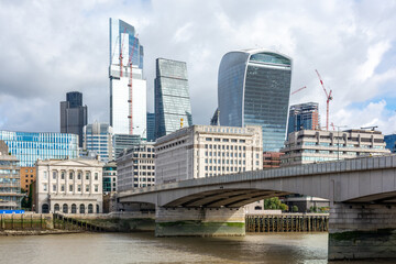 Buildings on the River Thames in London, beautiful cityscape