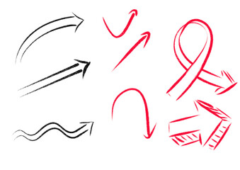 Arrows, handmade illustration of various types of arrows, handmade illustration. PNG