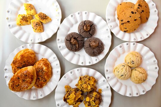 Turkish homemade sweet and savory cookies .Tatli tuzlu kurabiye. Karisik kuru pasta .