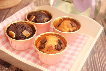 Muffins mit Schokolade