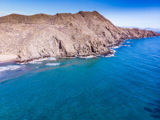 Sea coast landscape in Murcia Spain. Aerial view