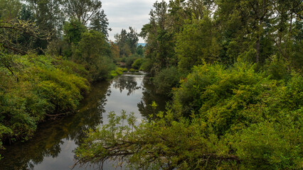 Fototapeta na wymiar Mosby Creek Covered Bridge in Cottage Grove, Oregon, United States 