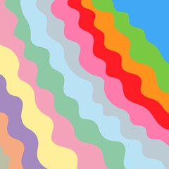 Very colorful background of colored curves