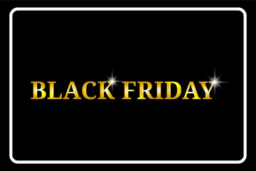 premium background for black friday with golden letters and sparkles on black background	