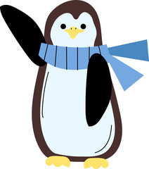 penguin animal winter season cozy holiday clipart © swiitery