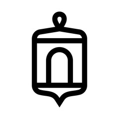 Lantern Islamic icon simple line. Vector illustration lamp logo 