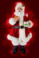 Santa Claus traditional Christmas party symbol with red background