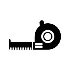 Inches tape gadget icon | Black Vector illustration |