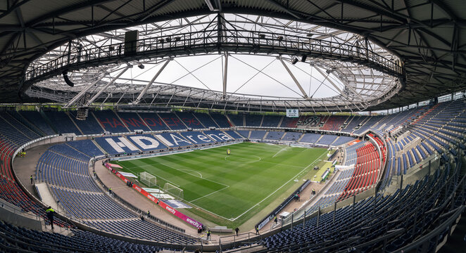 Inside the Niedersachsenstadion (known as Heinz-von-Heiden-Arena or HDI-Arena), home stadium for Hannover 96 football club. Hanover, Germany - May 2022