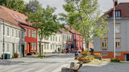 centre ville de Trondheim en Norvège, Gamle Bybro Bryggene i Trondheim