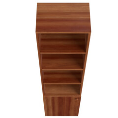 3d rendering illustration of a bookshelf with a bottom drawer
