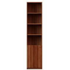 3d rendering illustration of a bookshelf with a bottom drawer
