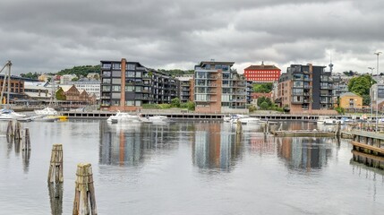 centre ville de Trondheim en Norvège, Gamle Bybro Bryggene i Trondheim	