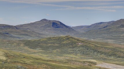 Fototapeta premium plateau et montagne au centre de la Norvège Hardangervidda
