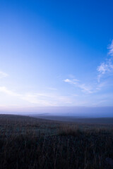Foggy Morning On Great Planes of Wyoming Pink and Blue Sunrise Early Morning Adventure Valley View From Above Purple Sky