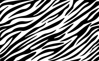 Fototapeta na wymiar Zebra skin pattern vector background. Animal striped fur texture for fabric design, wrapping paper, textile and wallpaper