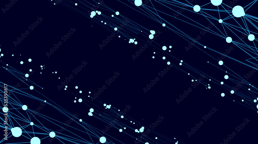 Poster digital dynamic cyber wave. abstract futuristic background with dots and lines. big data visualizati
