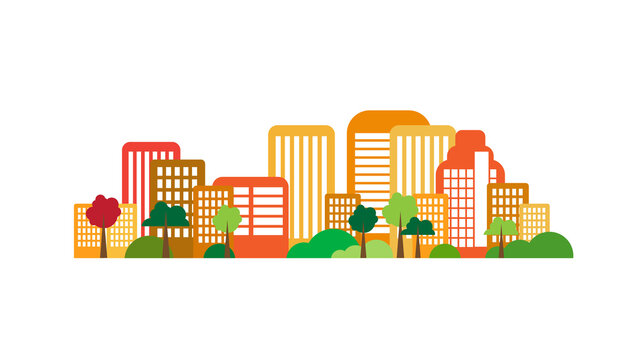 Silhouette of the city scene 