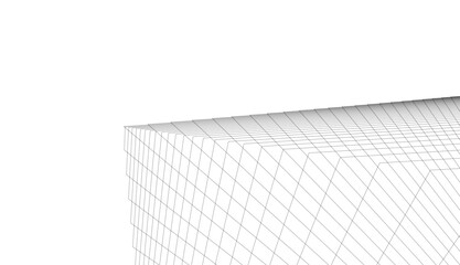 Abstract architectural drawing 3d illustration