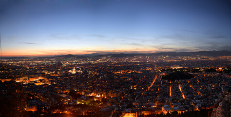 Fototapeta na wymiar Athens night panorama