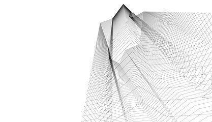 Abstract architectural drawing 3d illustration