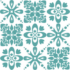 Fototapeta na wymiar Talavera azulejo ceramic tiles, traditional spanish portuguese vintage pattern for wall and floor decoration