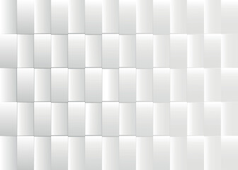 3D Vector Rectangle Blocks Conceptual Tech White Abstract Background. Abstract White Wide Wallpaper. Light Subtle Texture stock illustration