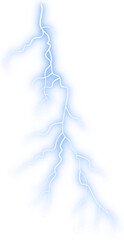 Illustrated glowing lightning isolated on white background.