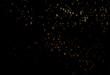 Dark Orange vector pattern with arithmetic signs.