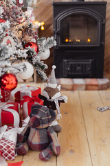 toy and gift under Christmas tree. High quality photo