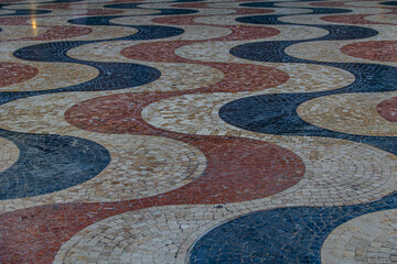 mosaic background famous stone walkway in Alicante Spain seafront passage