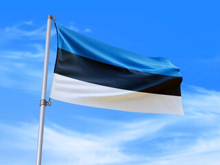 Estonia flag waving in the wind