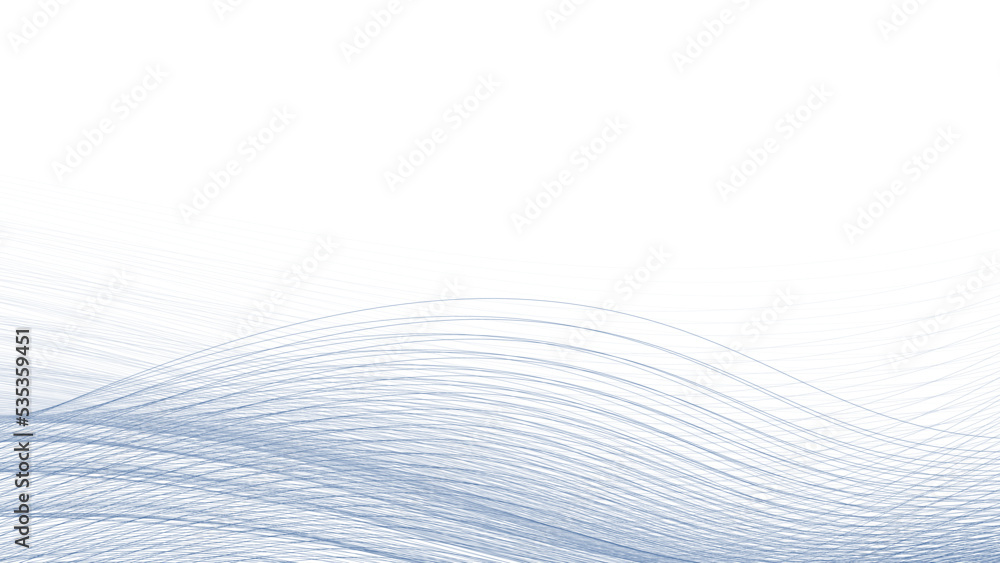 Poster Pattern with bluish waves by thin lines. Subtle vector graphics