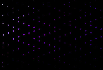 Dark Purple vector pattern with symbol of cards.
